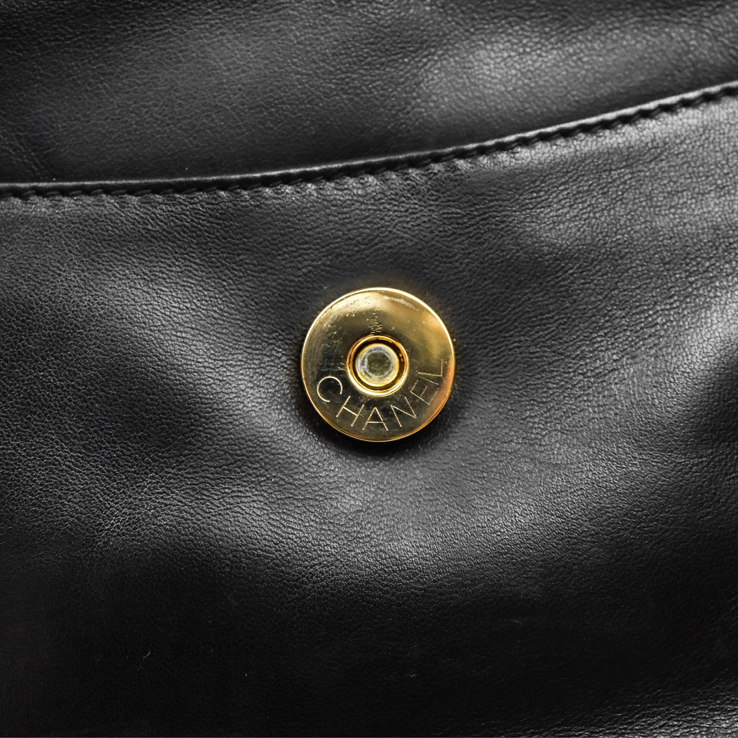 Chanel Vintage CC Camera Bag Black Lambskin 24K Gold Hardware