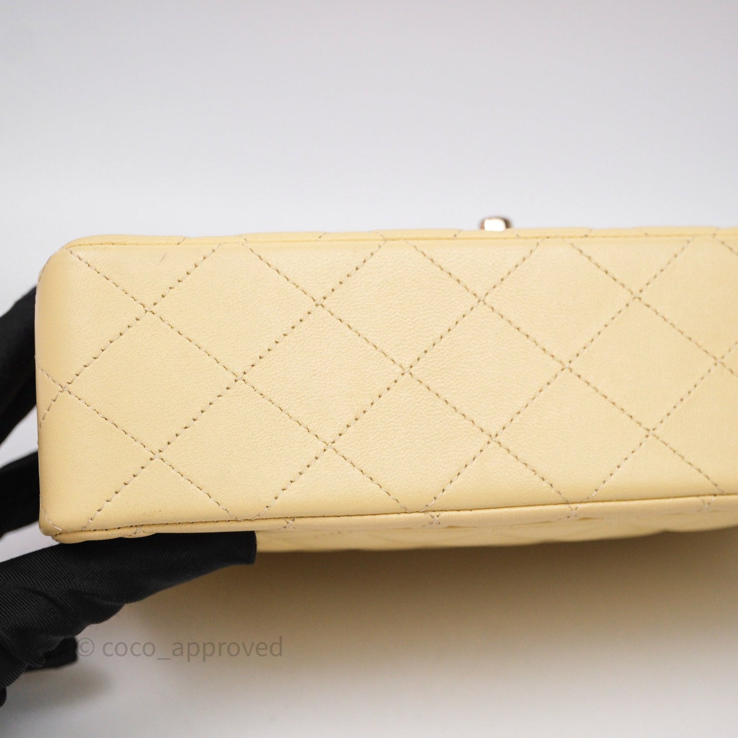 Chanel Small Classic Flap Quilted Yellow Lambskin Gold Hardware