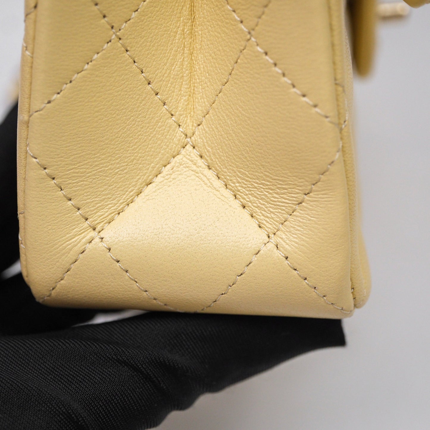 Chanel Small Classic Flap Quilted Yellow Lambskin Gold Hardware