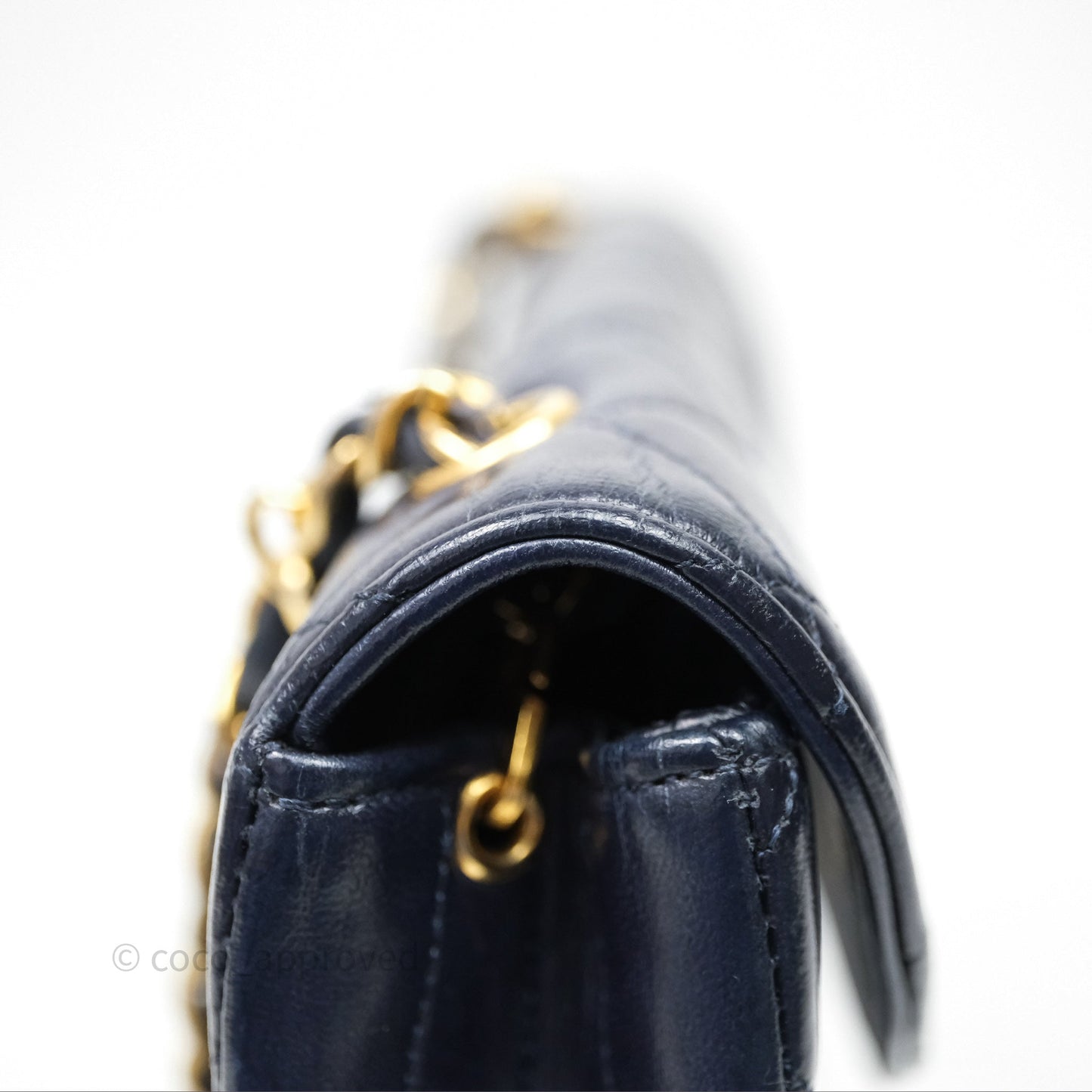 Chanel Vintage Flap Bag Quilted Navy Lambskin Gold Hardware