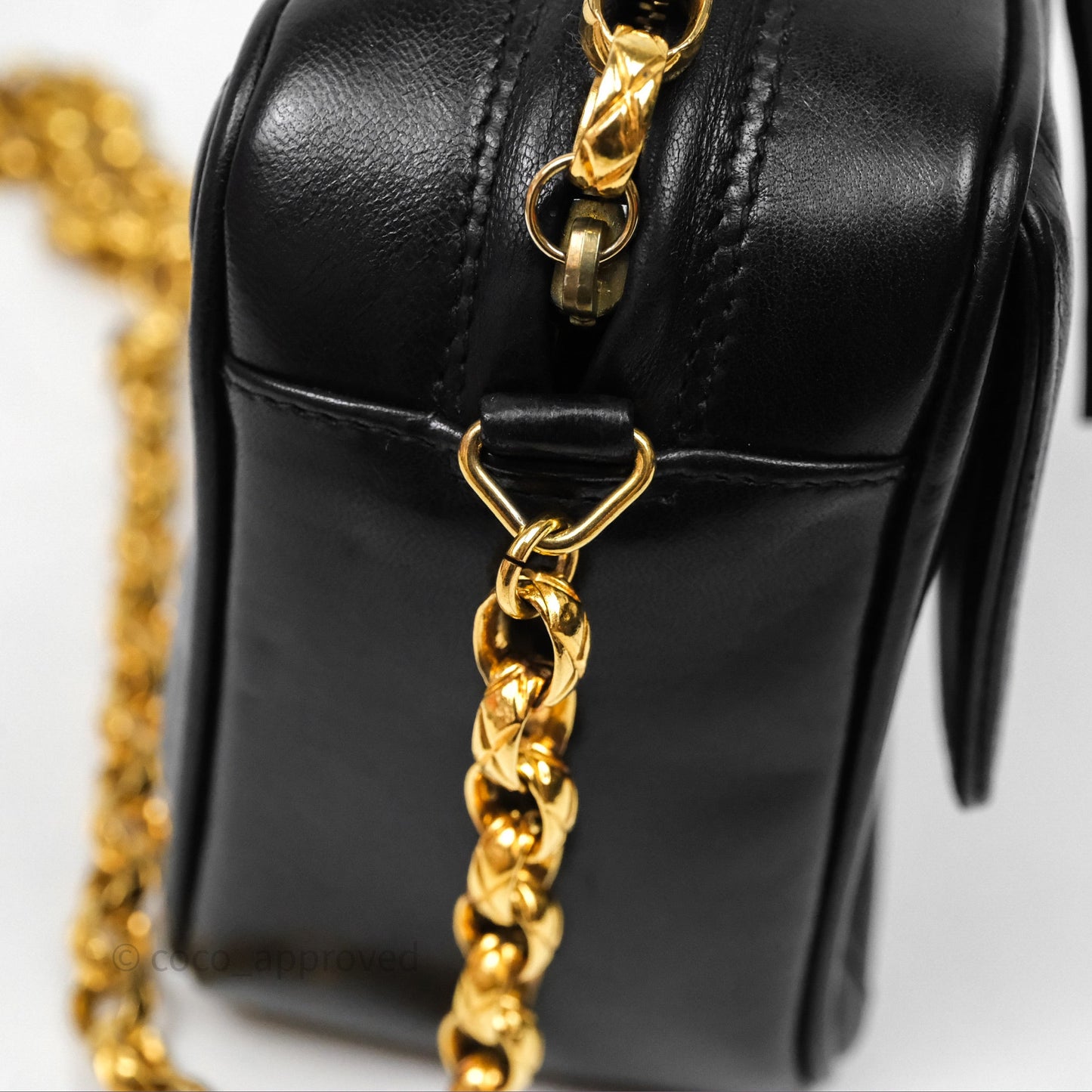 Chanel Vintage CC Camera Bag Black Lambskin 24K Gold Hardware