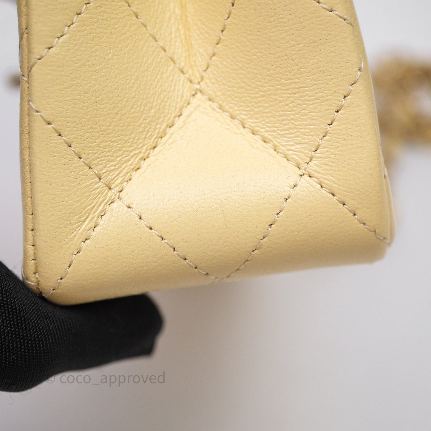 Chanel Small Classic Flap Quilted Yellow Lambskin Gold Hardware