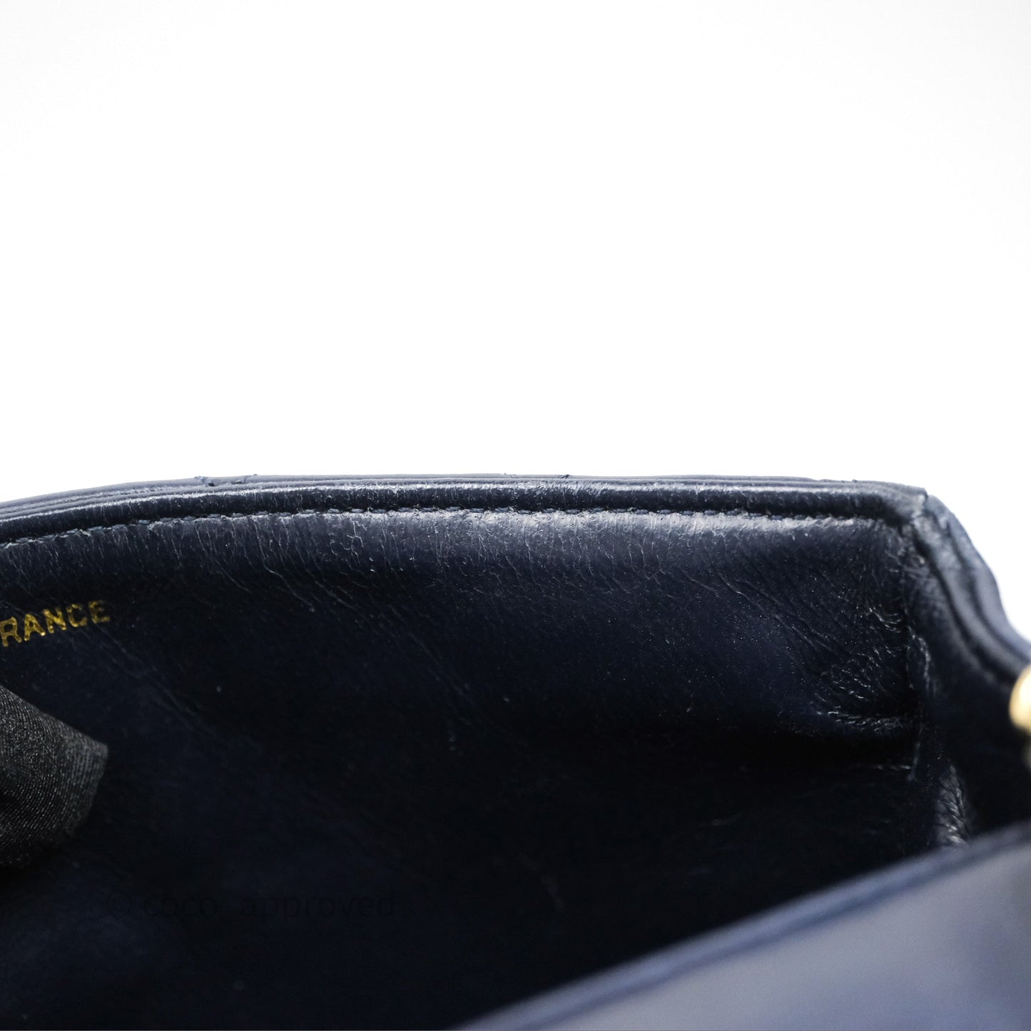 Chanel Vintage Flap Bag Quilted Navy Lambskin Gold Hardware