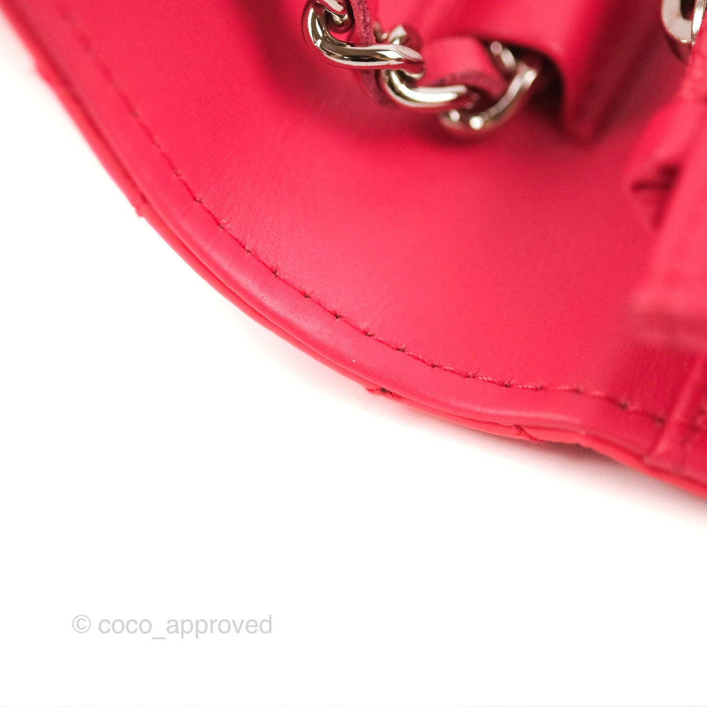 Chanel Quilted Classic Wallet on Chain WOC Pink Patent Silver Hardware