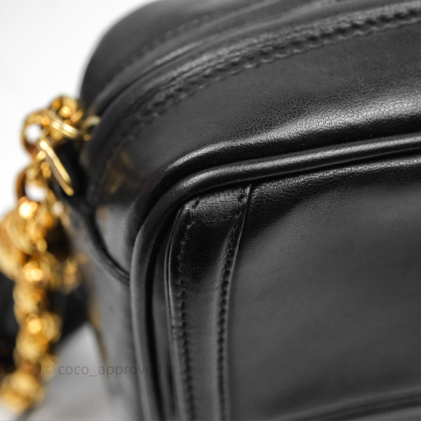 Chanel Vintage CC Camera Bag Black Lambskin 24K Gold Hardware