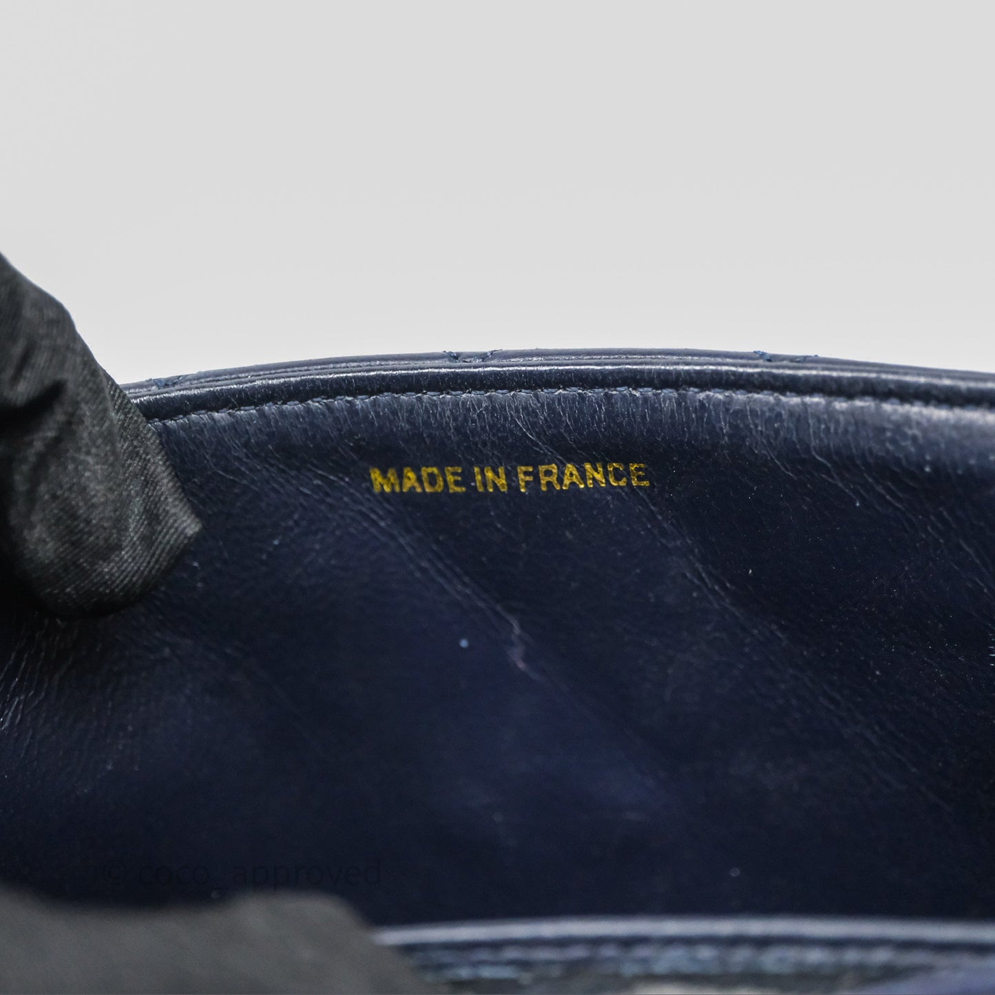 Chanel Vintage Flap Bag Quilted Navy Lambskin Gold Hardware
