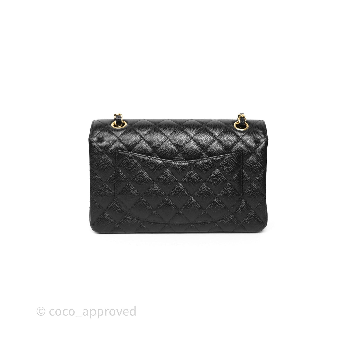 Chanel Small Classic Flap Quilted Black Caviar Gold Hardware