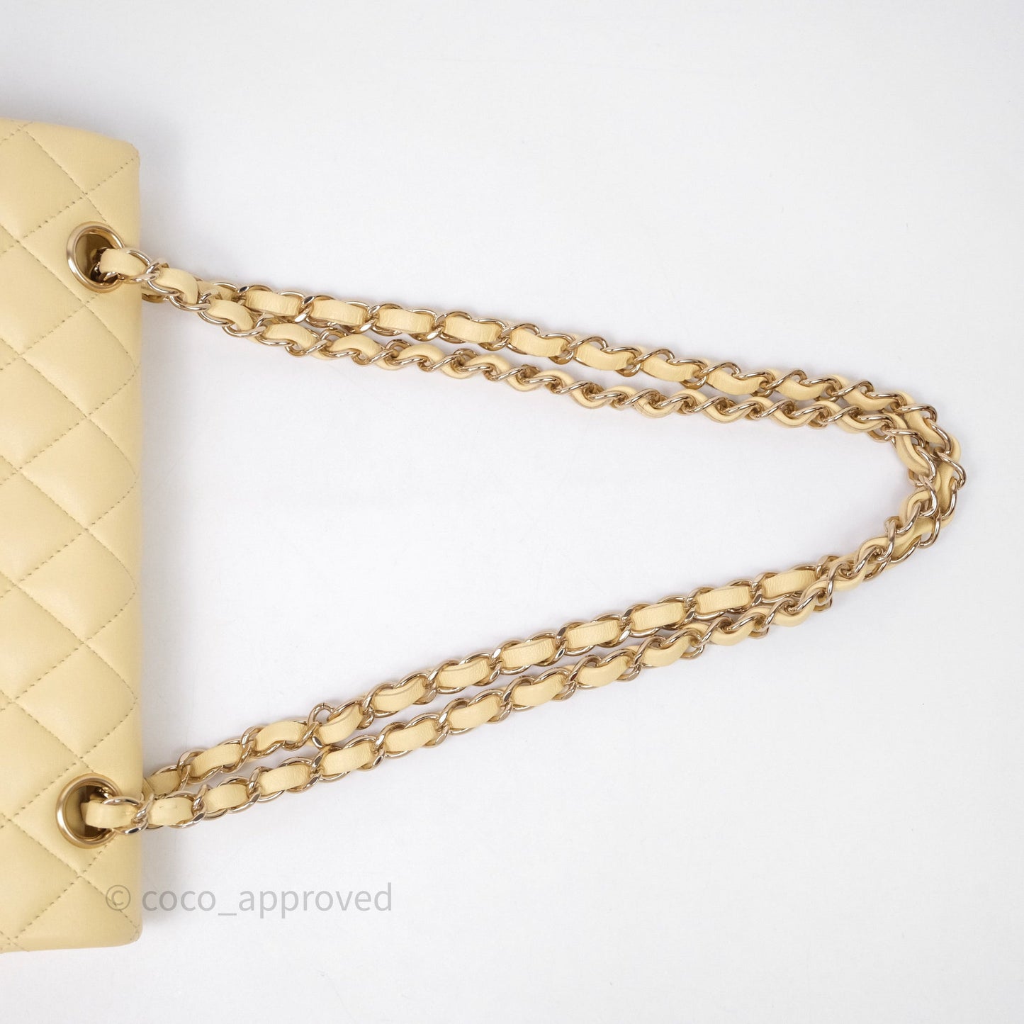 Chanel Small Classic Flap Quilted Yellow Lambskin Gold Hardware