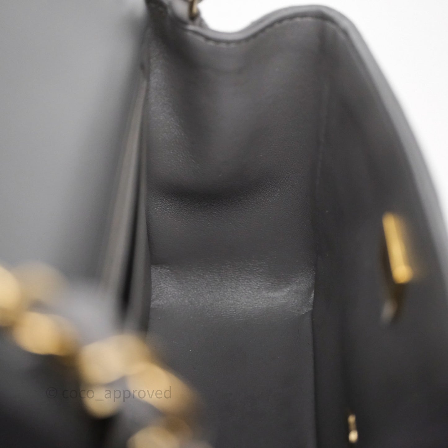 Chanel Mini Square Grey Lambskin Gold Hardware