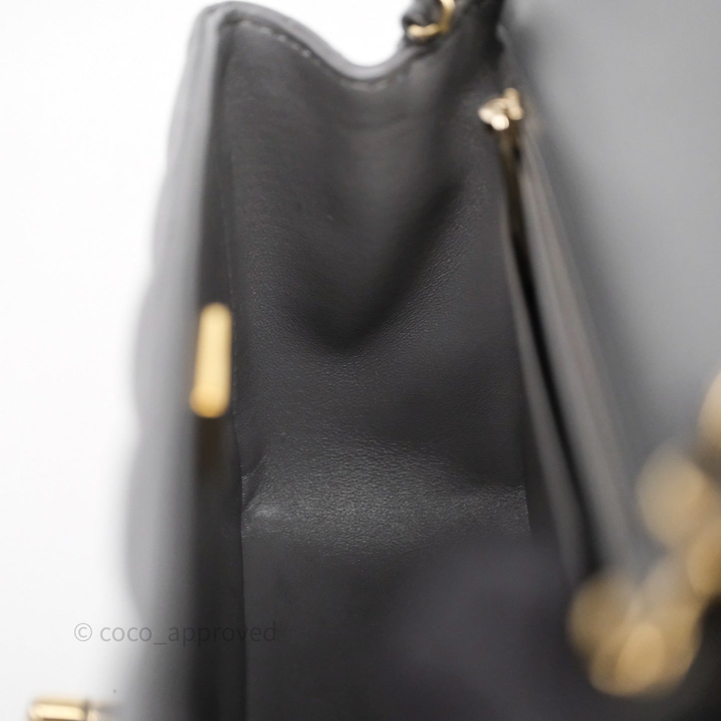 Chanel Mini Square Grey Lambskin Gold Hardware