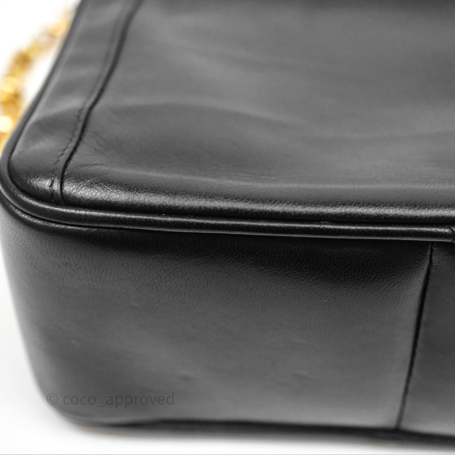 Chanel Vintage CC Camera Bag Black Lambskin 24K Gold Hardware
