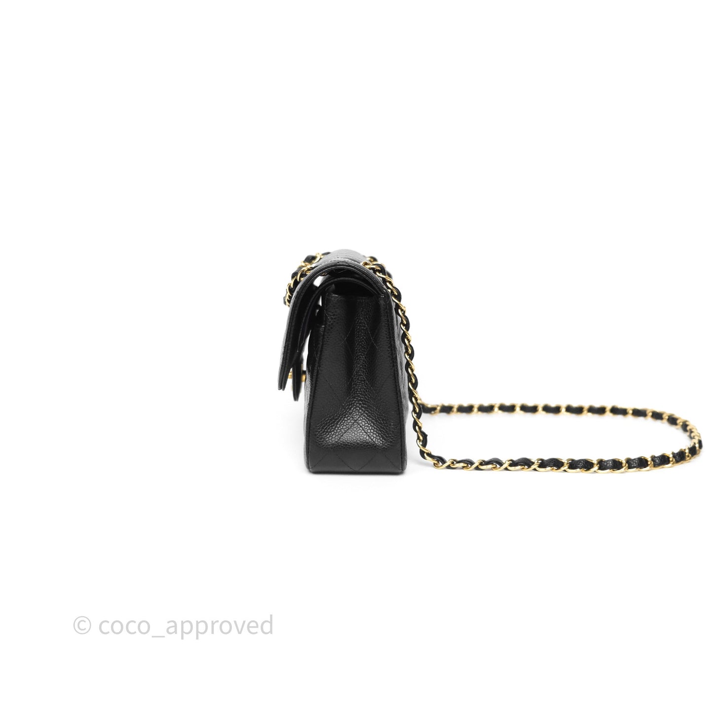 Chanel Small Classic Flap Quilted Black Caviar Gold Hardware