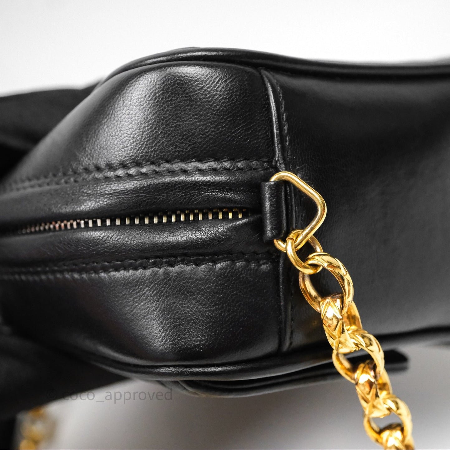 Chanel Vintage CC Camera Bag Black Lambskin 24K Gold Hardware