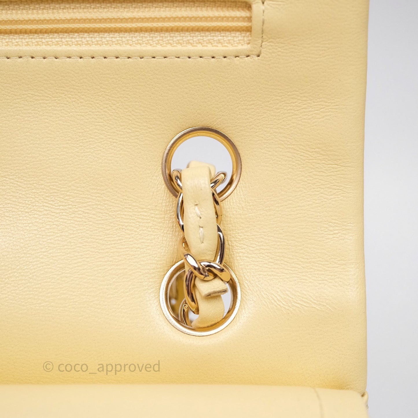 Chanel Small Classic Flap Quilted Yellow Lambskin Gold Hardware