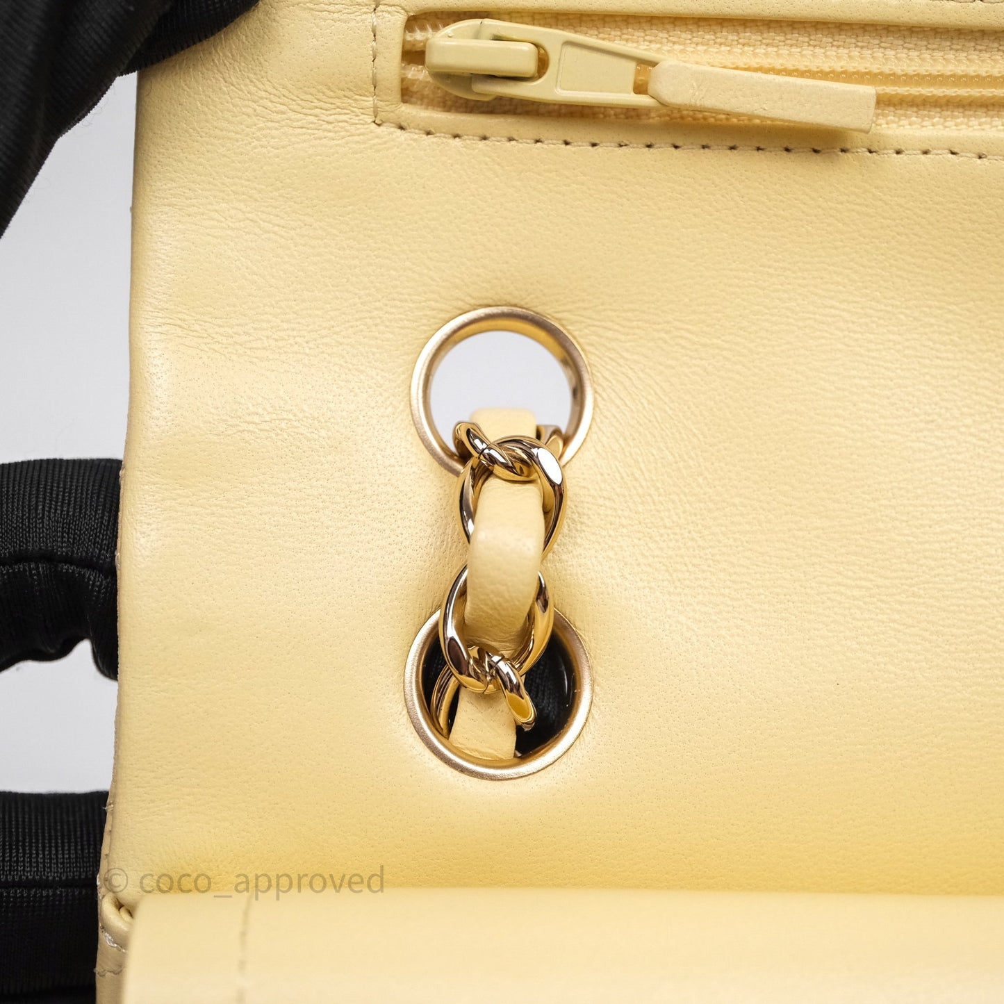 Chanel Small Classic Flap Quilted Yellow Lambskin Gold Hardware