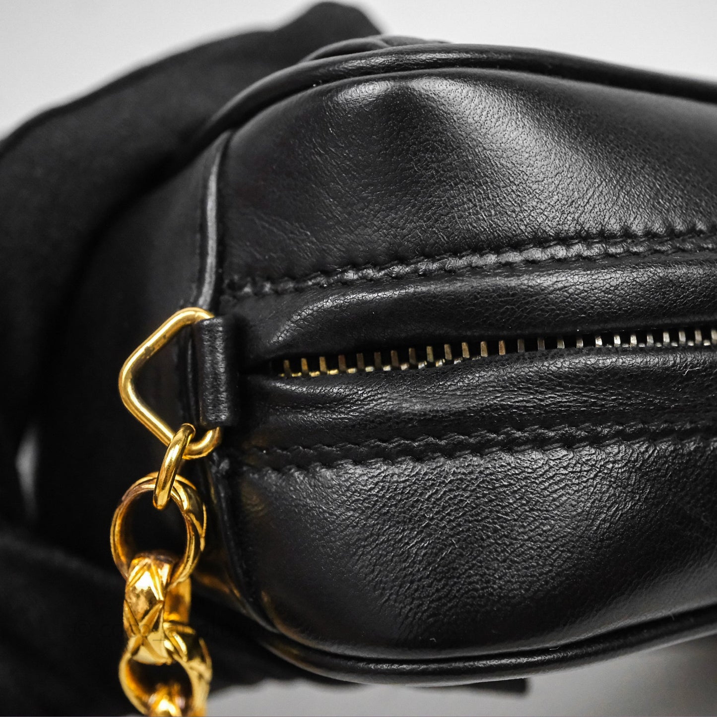 Chanel Vintage CC Camera Bag Black Lambskin 24K Gold Hardware