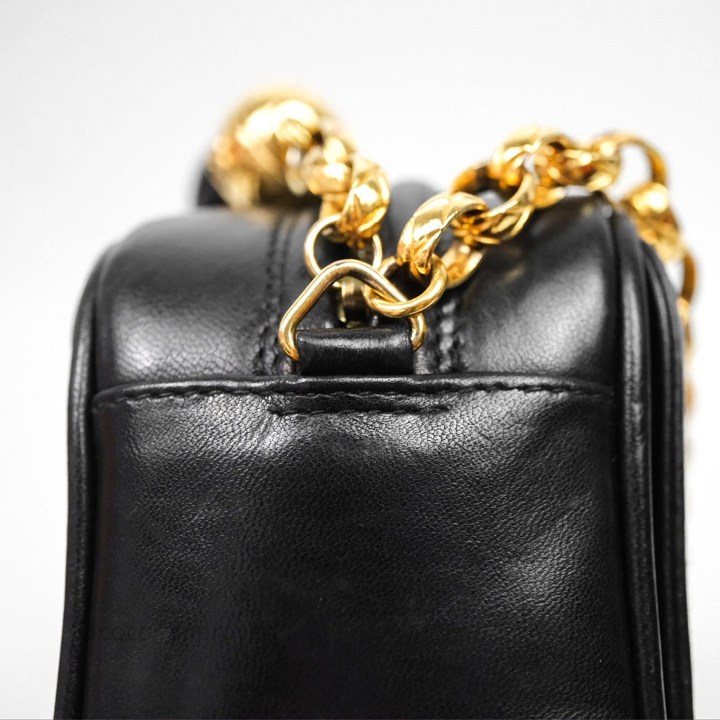 Chanel Vintage CC Camera Bag Black Lambskin 24K Gold Hardware