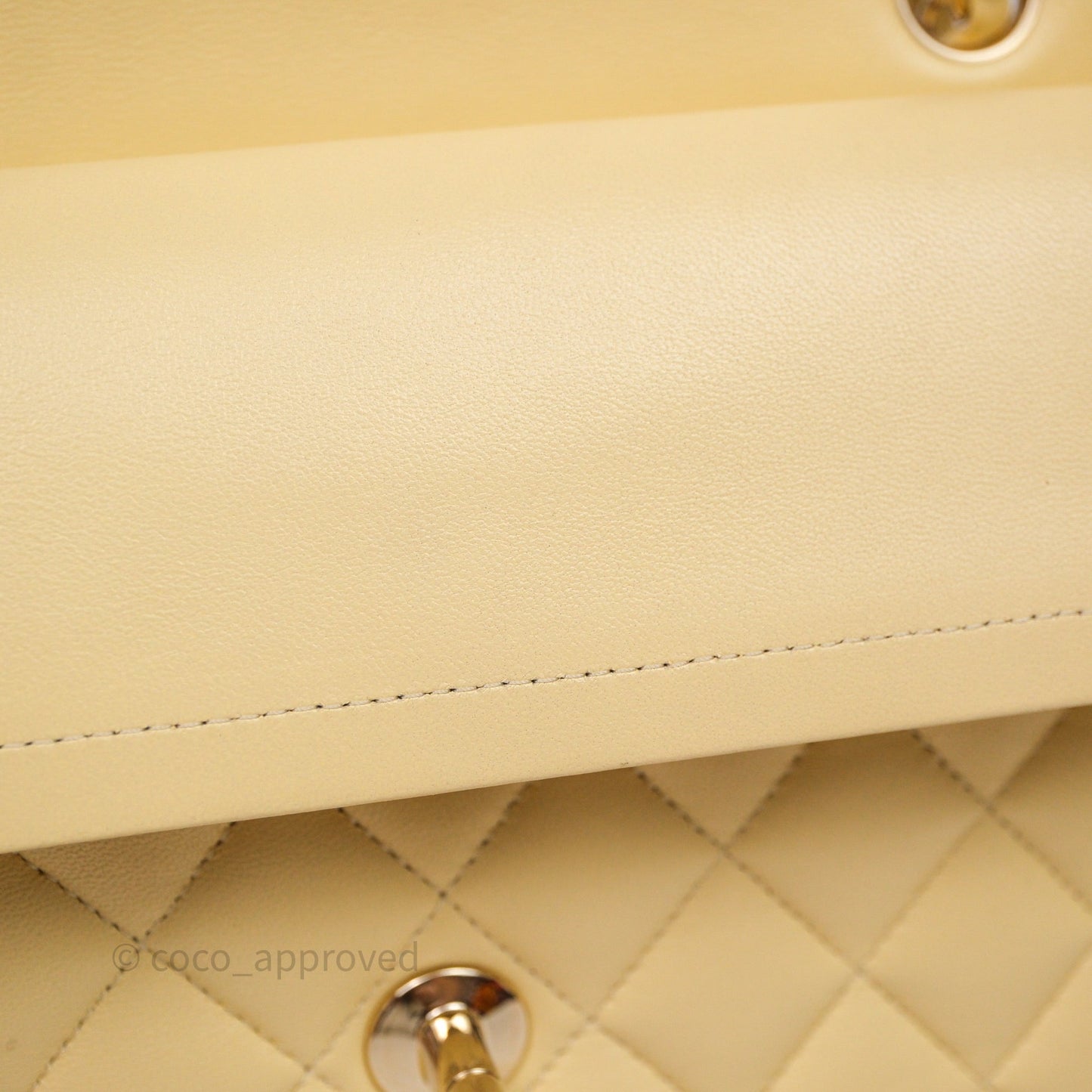 Chanel Small Classic Flap Quilted Yellow Lambskin Gold Hardware
