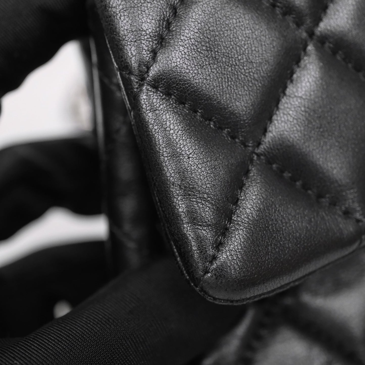 Chanel Quilted Mini Rectangular Flap Black Lambskin Silver Hardware