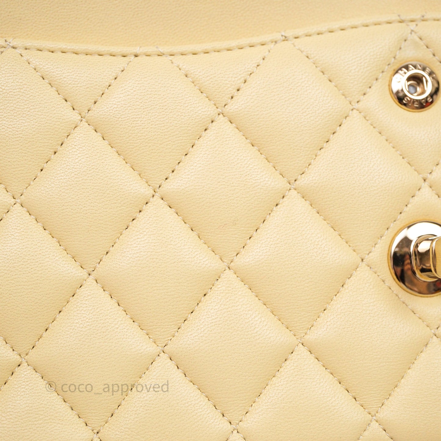 Chanel Small Classic Flap Quilted Yellow Lambskin Gold Hardware