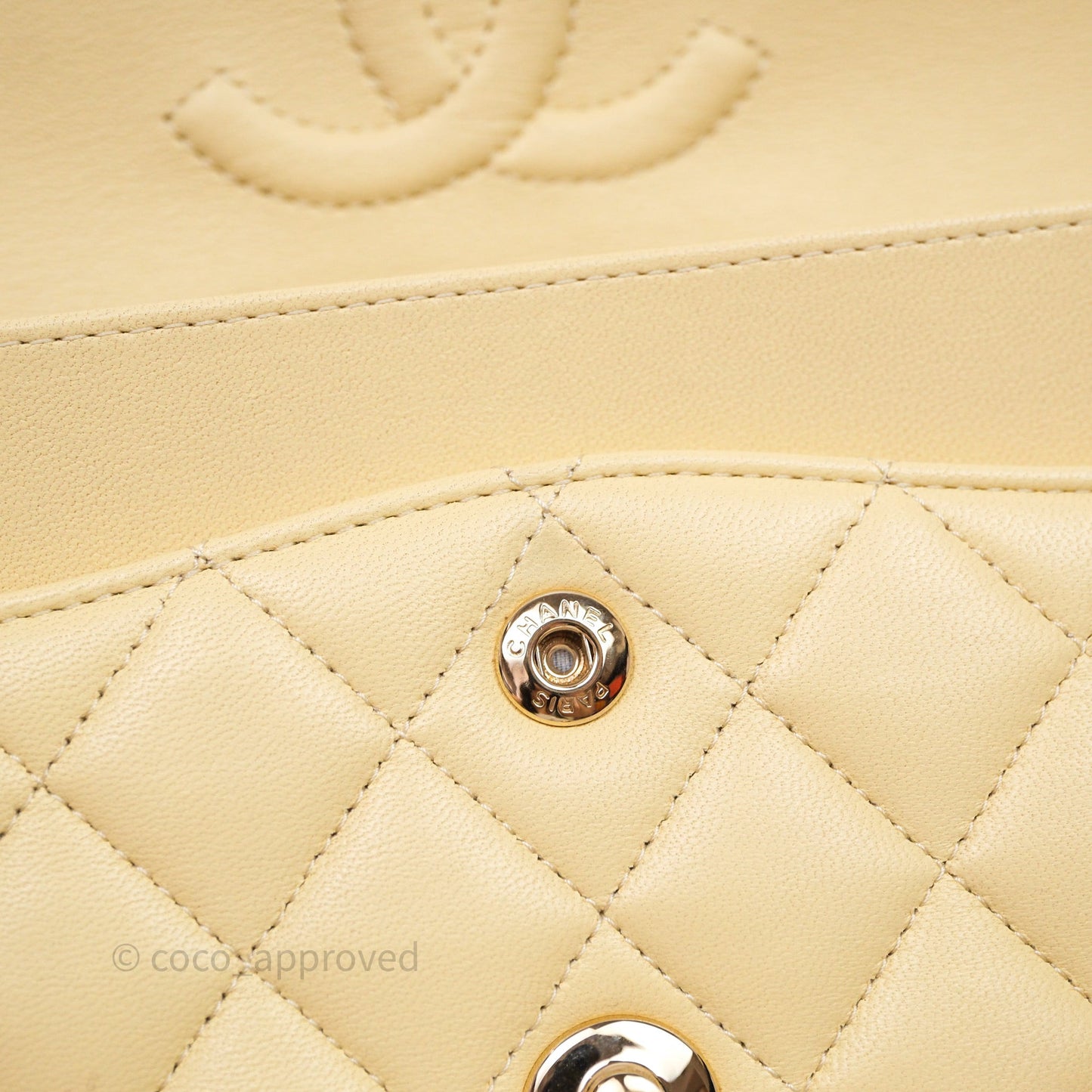 Chanel Small Classic Flap Quilted Yellow Lambskin Gold Hardware