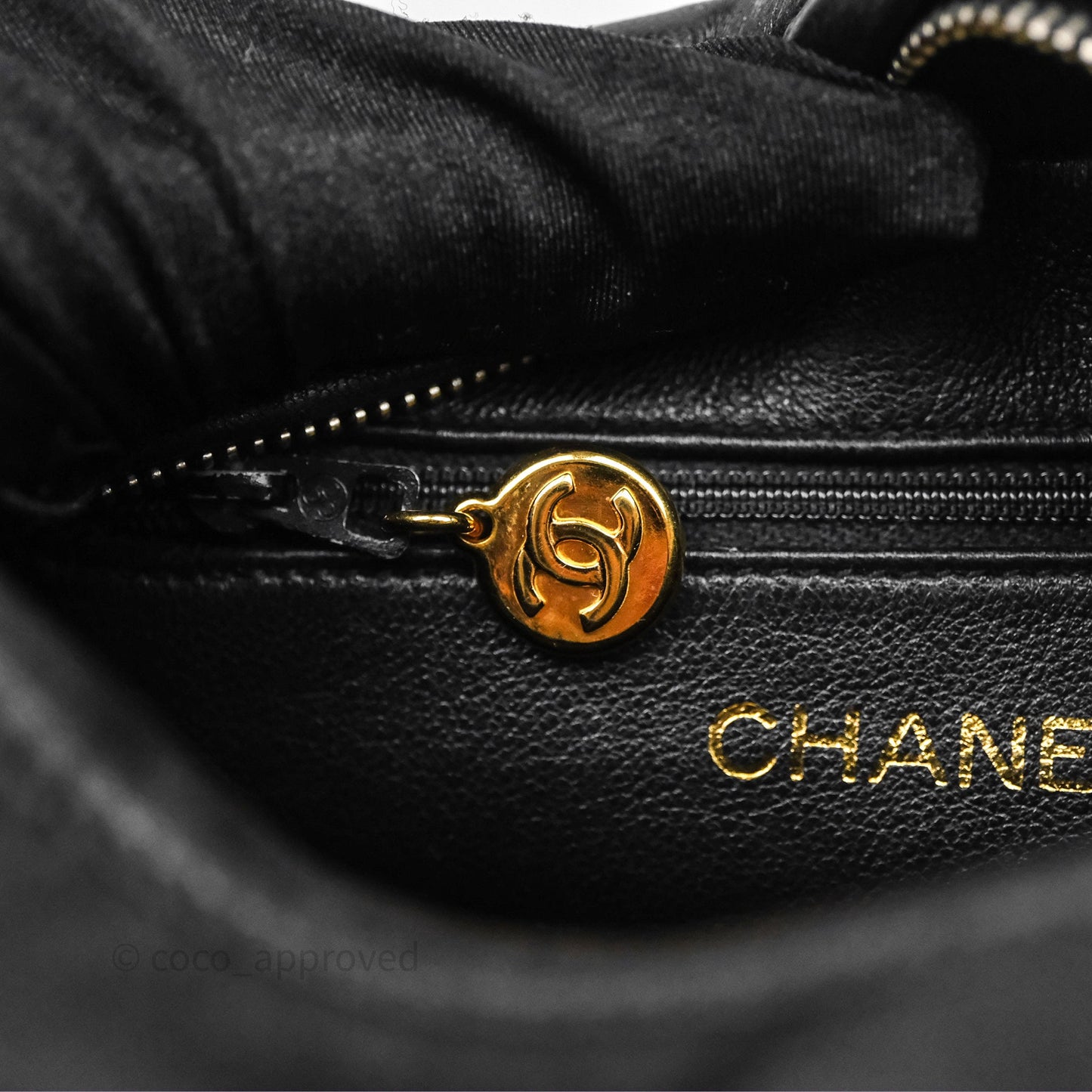 Chanel Vintage CC Camera Bag Black Lambskin 24K Gold Hardware