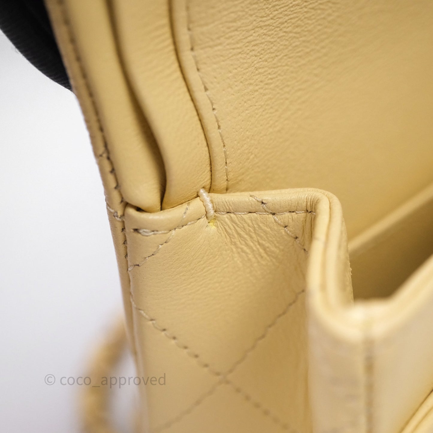 Chanel Small Classic Flap Quilted Yellow Lambskin Gold Hardware