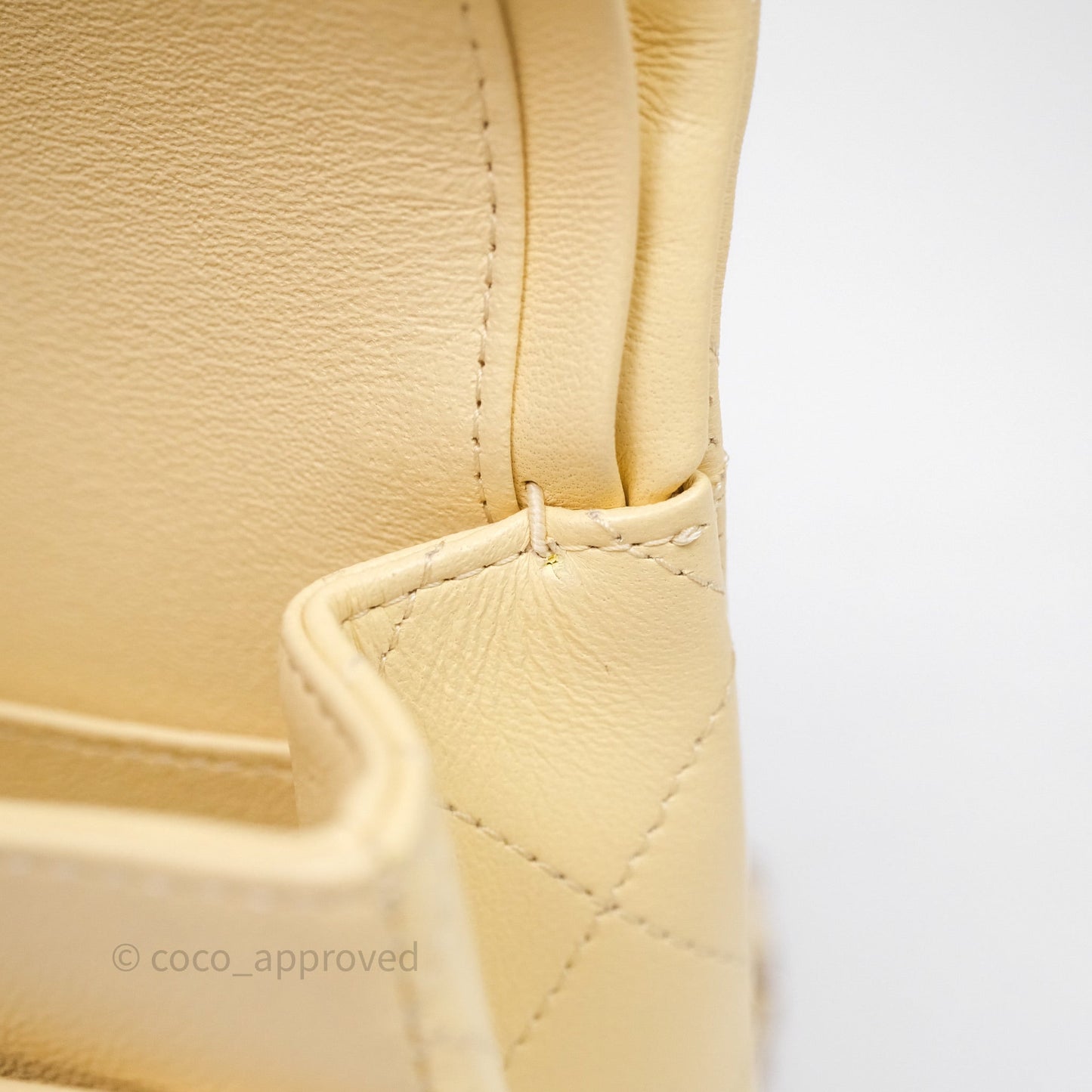 Chanel Small Classic Flap Quilted Yellow Lambskin Gold Hardware