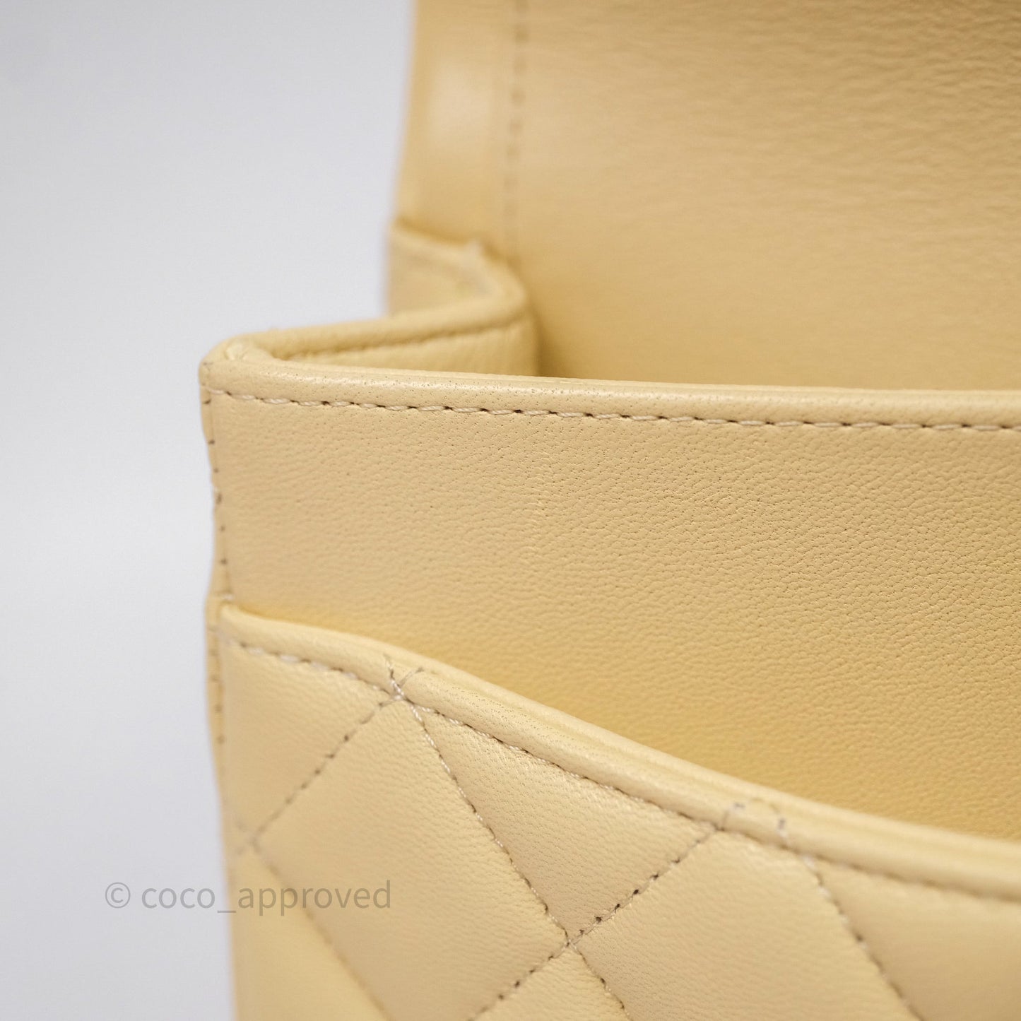 Chanel Small Classic Flap Quilted Yellow Lambskin Gold Hardware