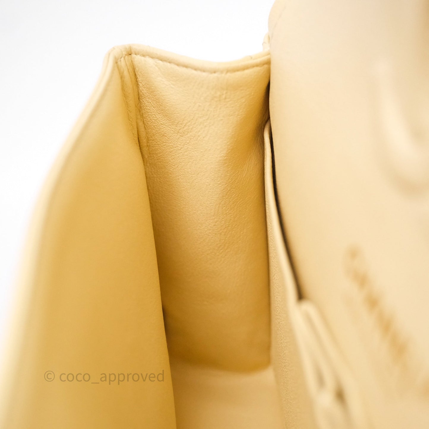 Chanel Small Classic Flap Quilted Yellow Lambskin Gold Hardware