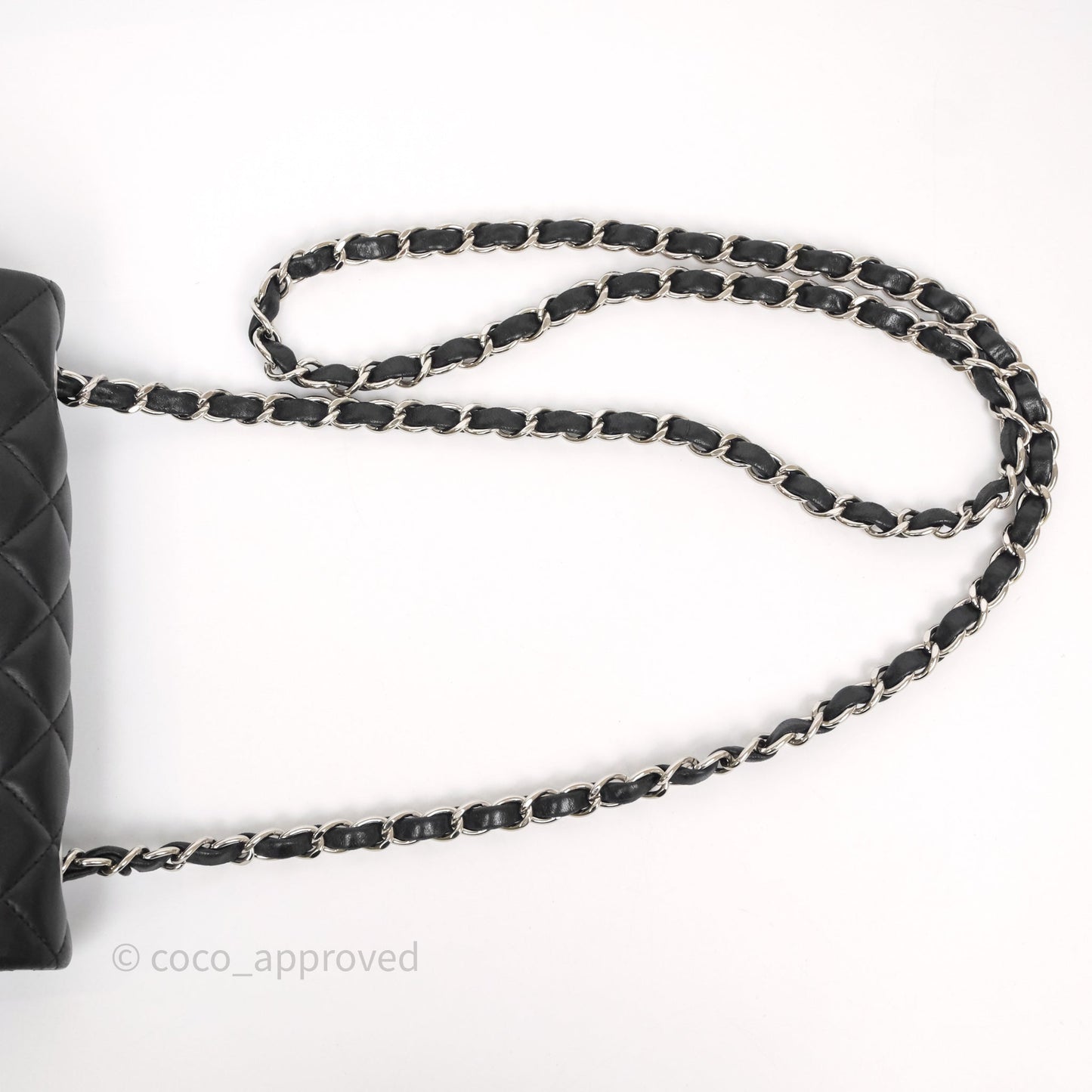 Chanel Quilted Mini Rectangular Flap Black Lambskin Silver Hardware