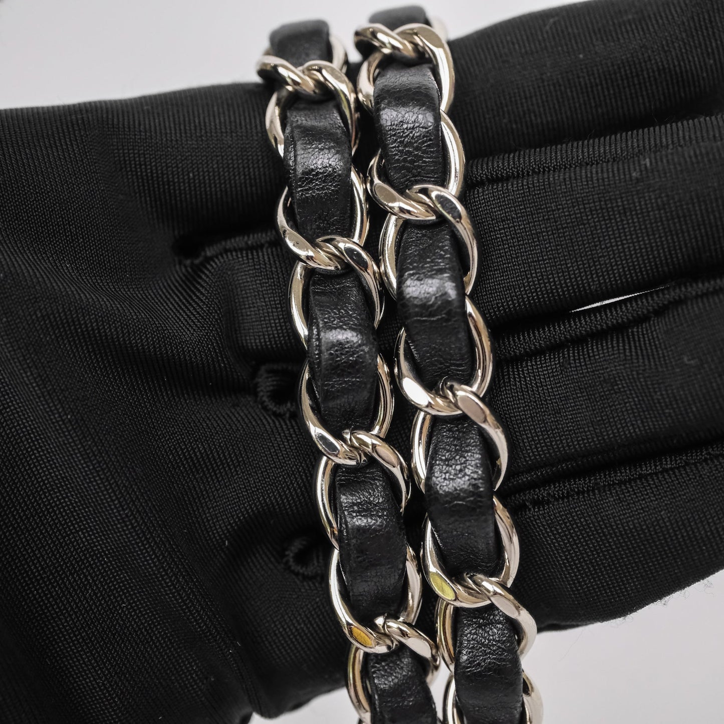 Chanel Quilted Mini Rectangular Flap Black Lambskin Silver Hardware