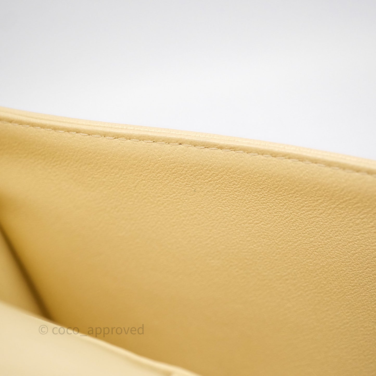 Chanel Small Classic Flap Quilted Yellow Lambskin Gold Hardware