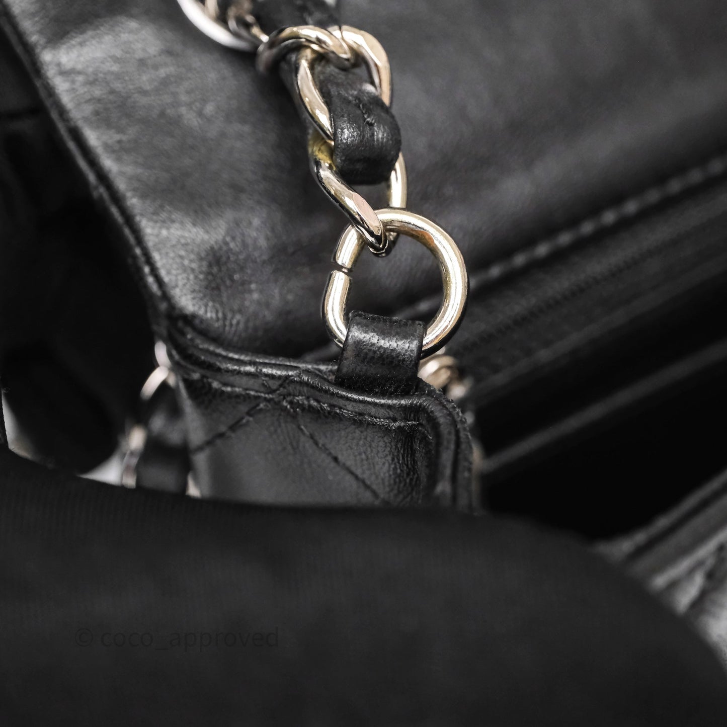 Chanel Quilted Mini Rectangular Flap Black Lambskin Silver Hardware