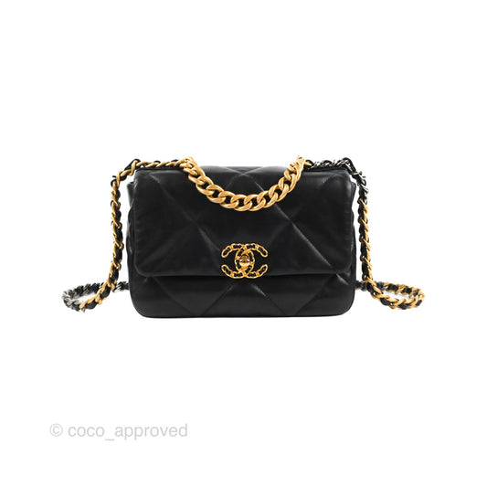 Chanel 19 Small Black Goatskin Mixed Hardware