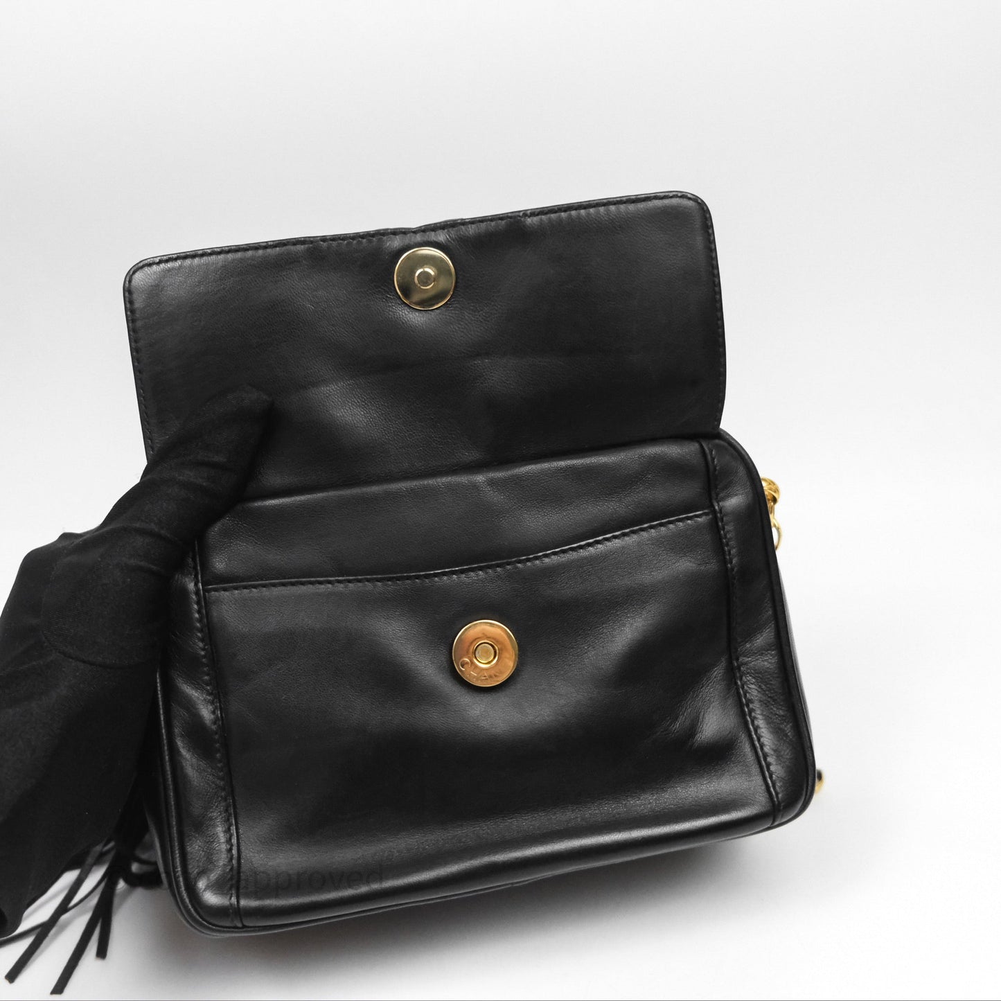 Chanel Vintage CC Camera Bag Black Lambskin 24K Gold Hardware