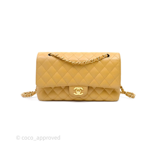 Chanel Medium Quilted  Flap Vintage Dark Beige Caviar 24K Gold Hardware