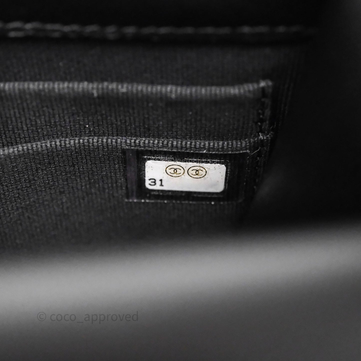 Chanel Mini Handle Clutch With Chain Black Lambskin Gold Hardware