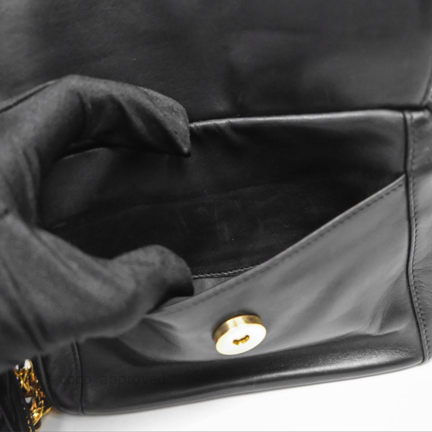 Chanel Vintage CC Camera Bag Black Lambskin 24K Gold Hardware