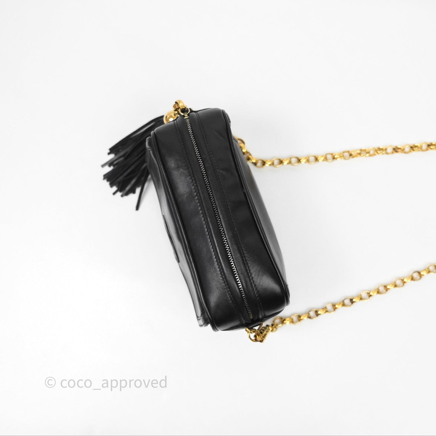 Chanel Vintage CC Camera Bag Black Lambskin 24K Gold Hardware