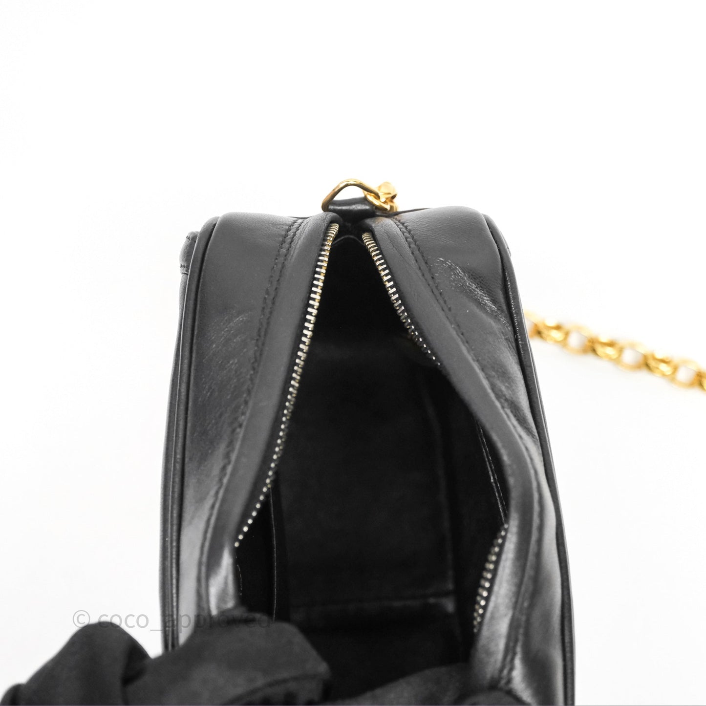 Chanel Vintage CC Camera Bag Black Lambskin 24K Gold Hardware