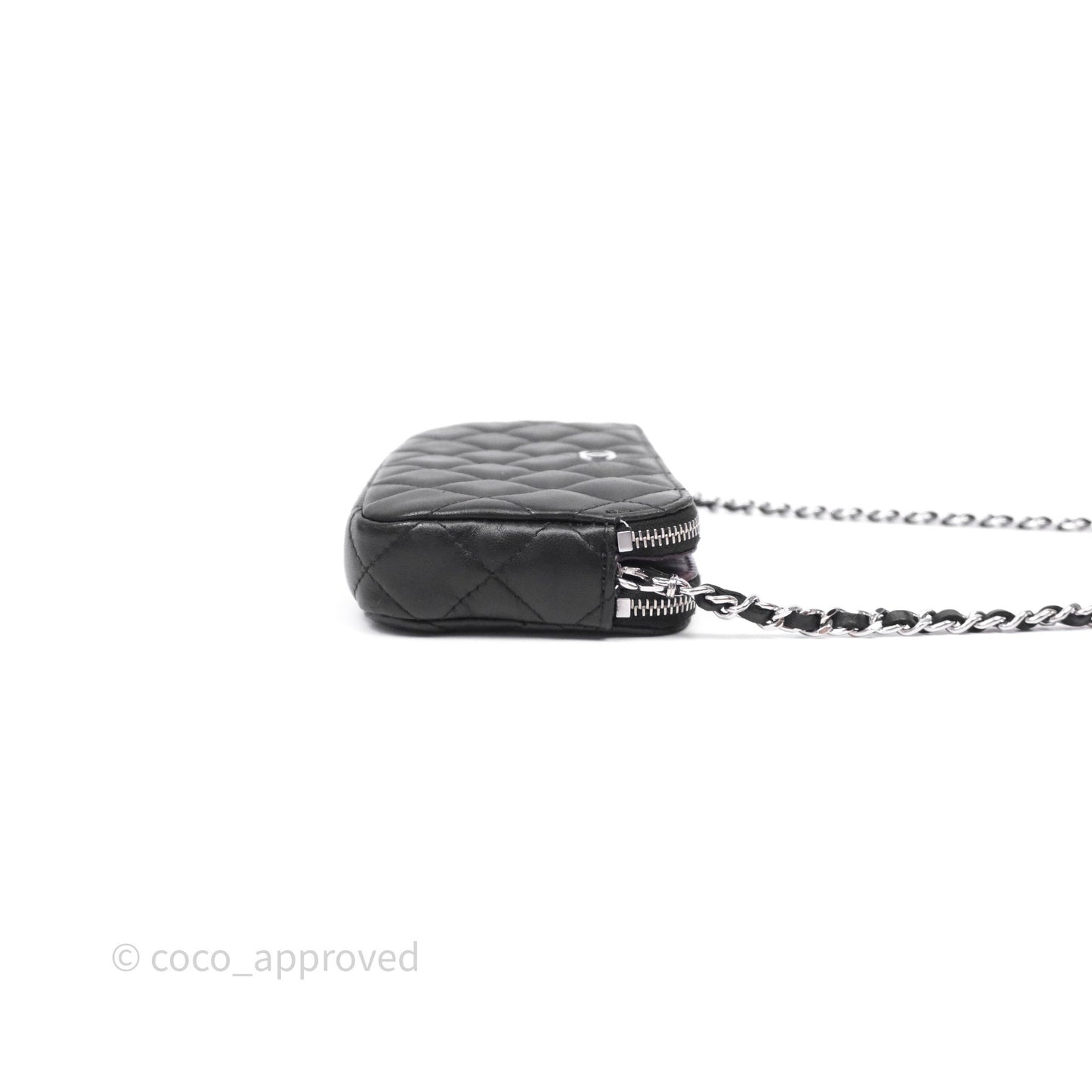 Chanel Clutch with Chain Black Lambskin Silver Hardware