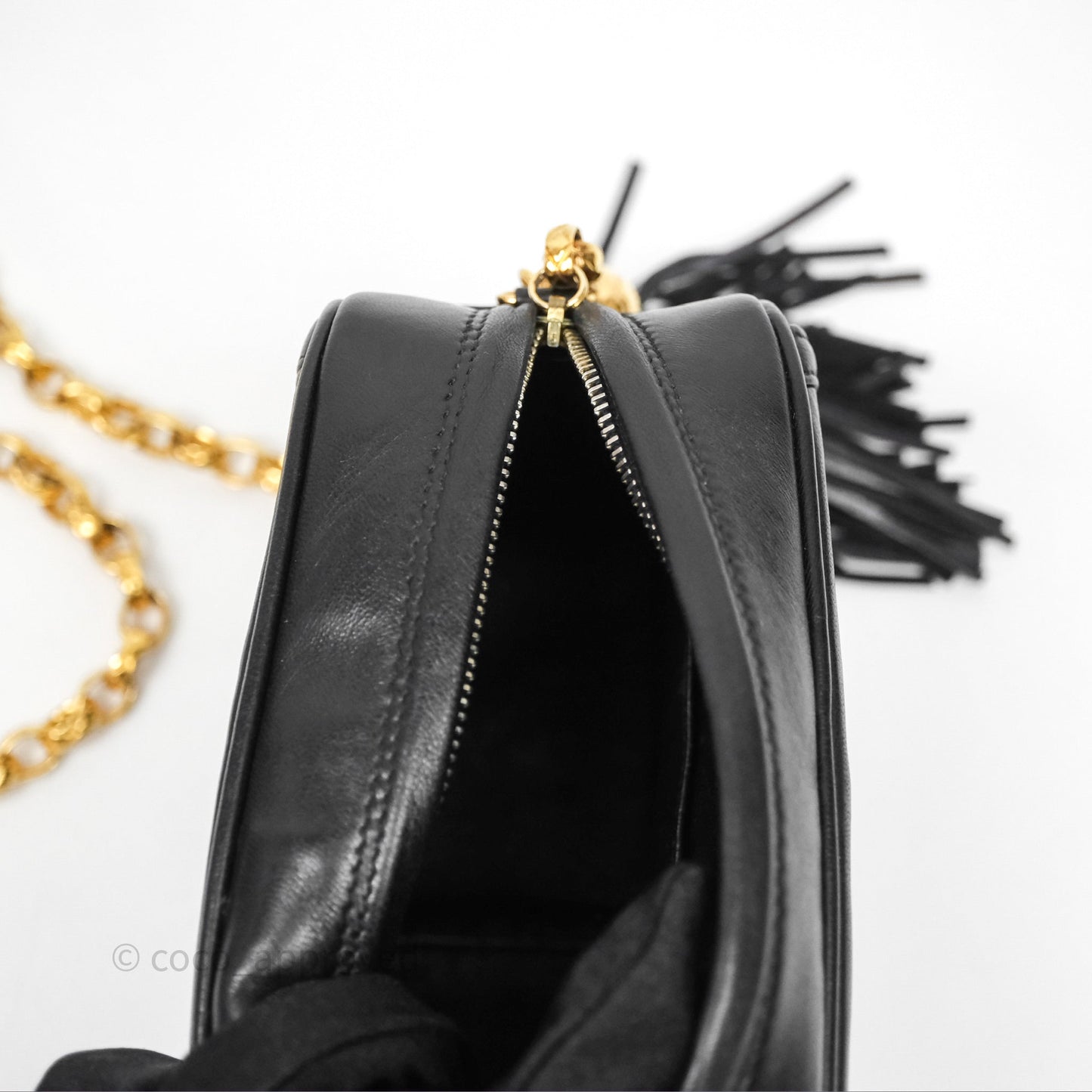 Chanel Vintage CC Camera Bag Black Lambskin 24K Gold Hardware