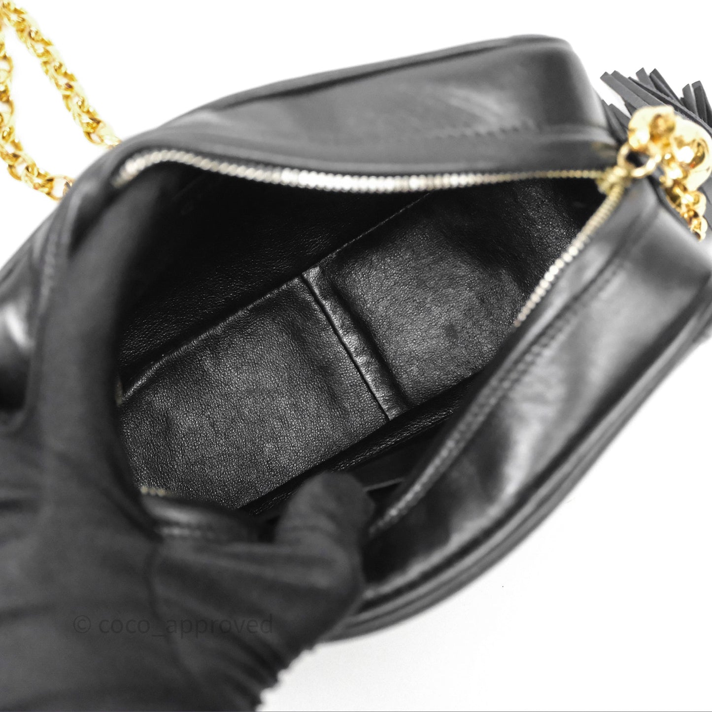 Chanel Vintage CC Camera Bag Black Lambskin 24K Gold Hardware