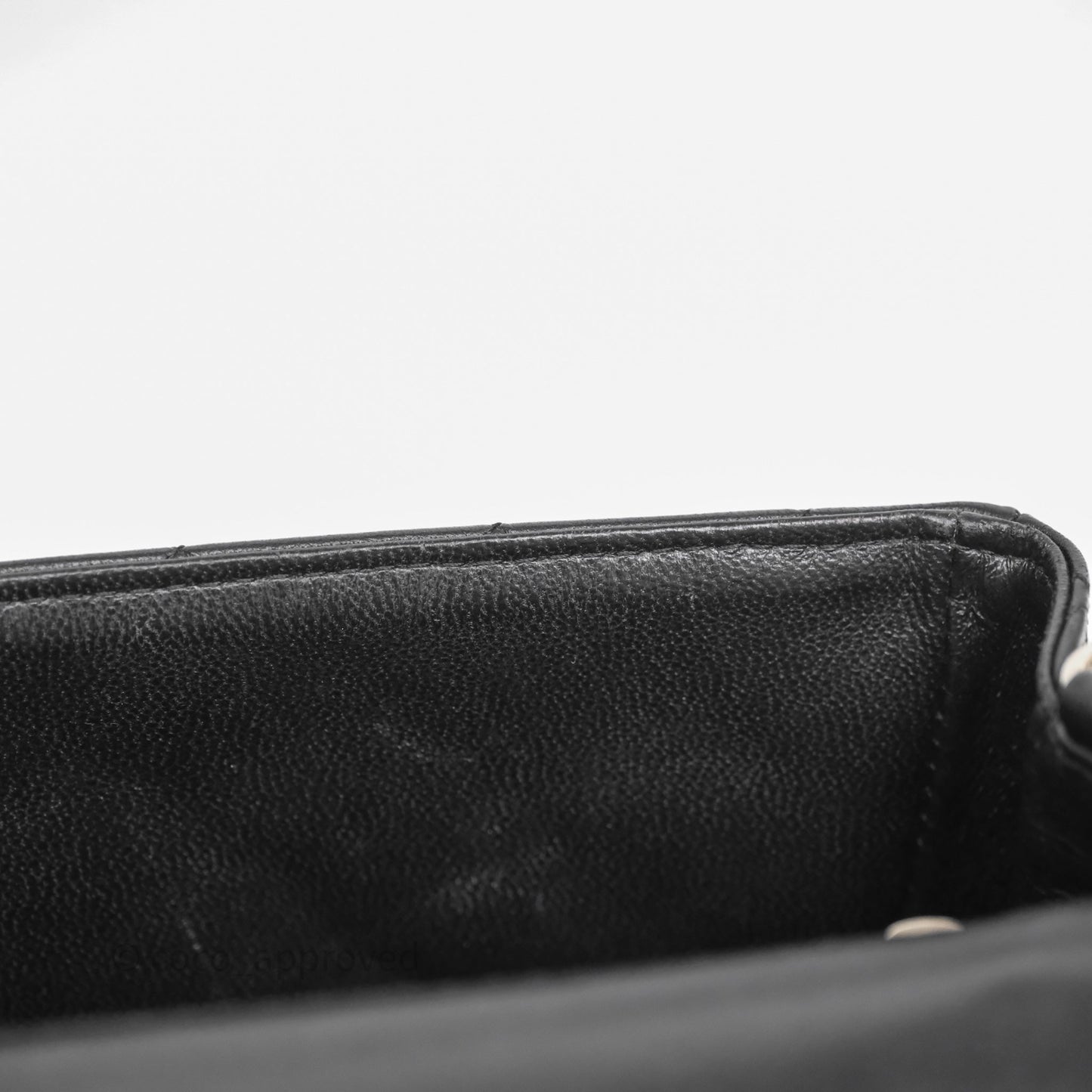 Chanel Quilted Mini Rectangular Flap Black Lambskin Silver Hardware