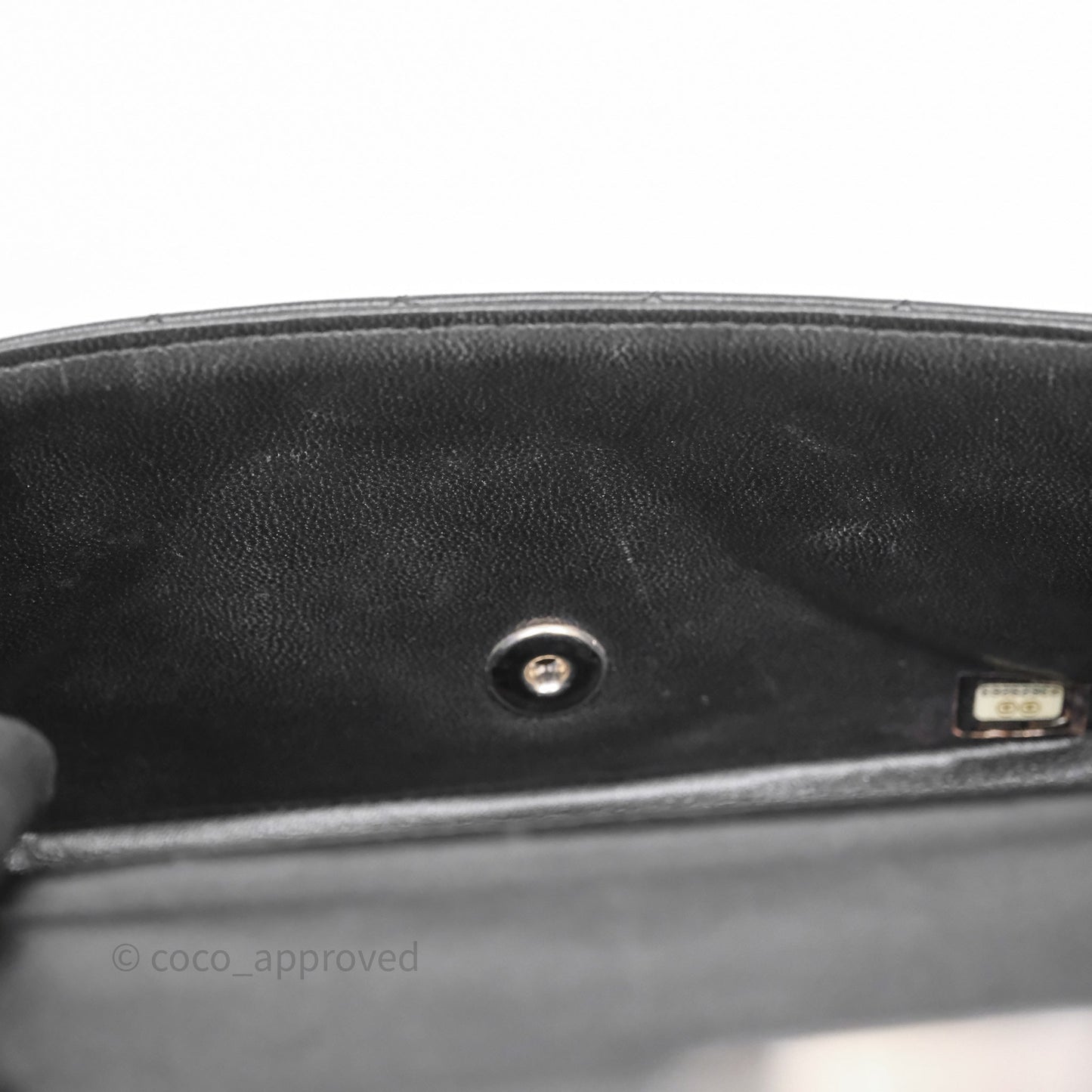 Chanel Quilted Mini Rectangular Flap Black Lambskin Silver Hardware
