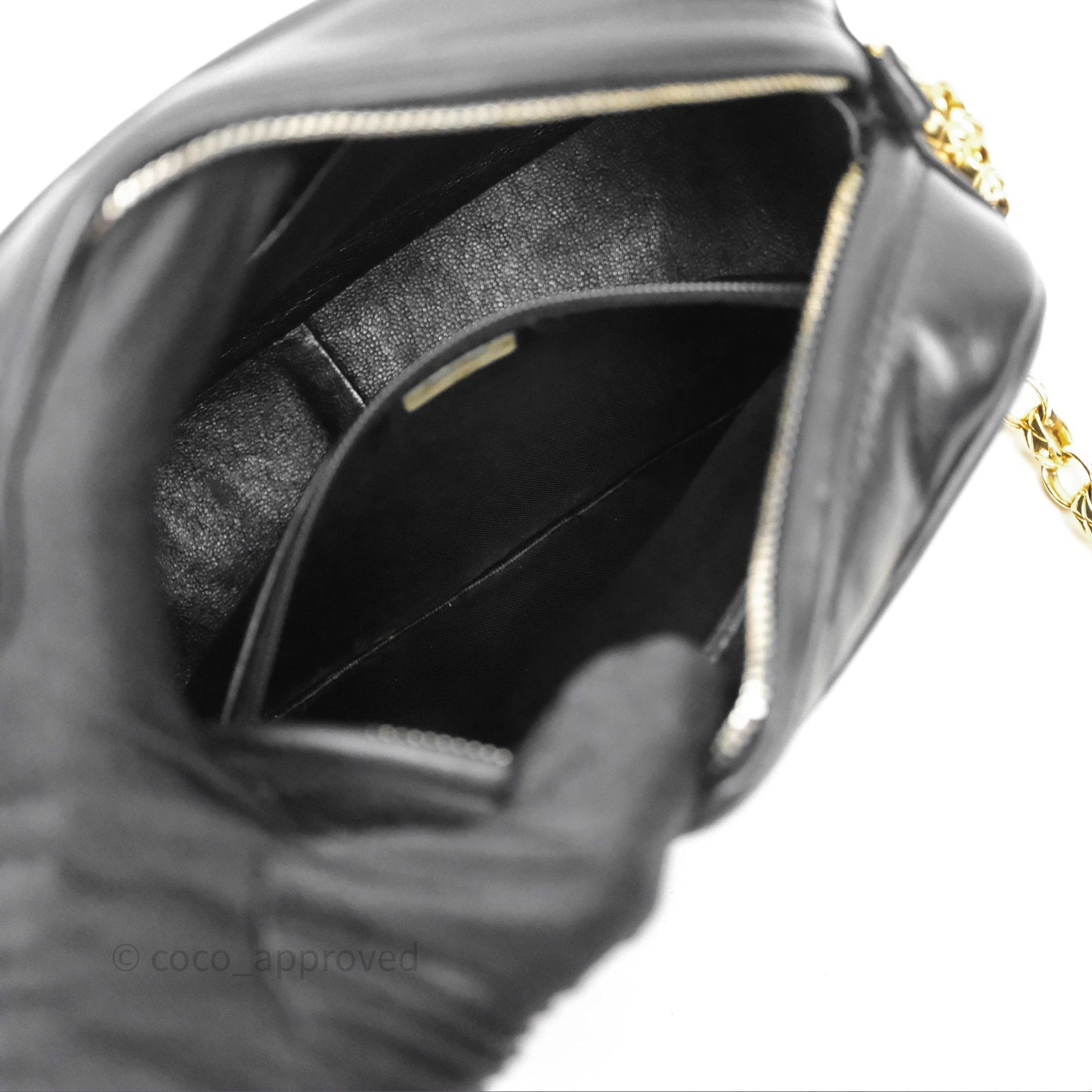 Chanel Vintage CC Camera Bag Black Lambskin 24K Gold Hardware