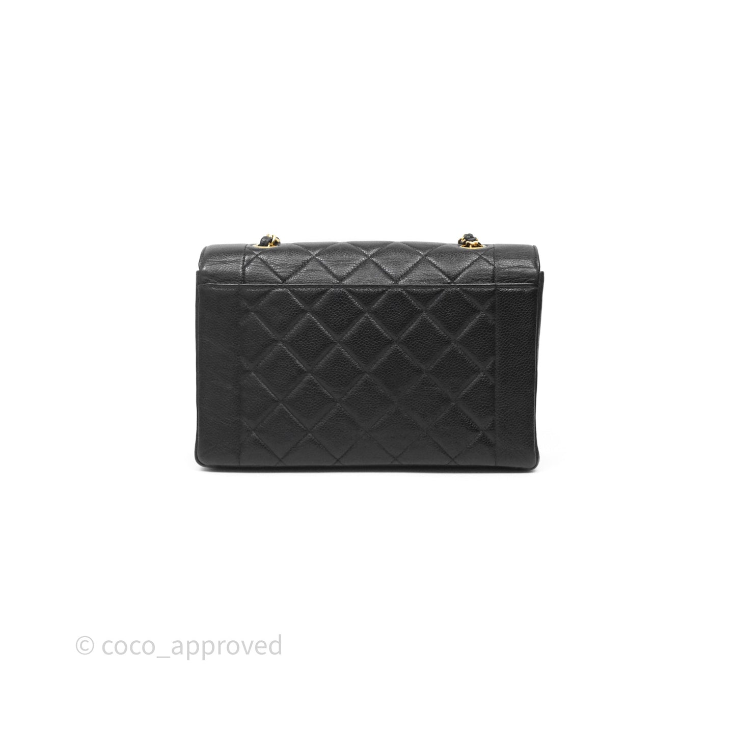 Chanel Vintage Medium Classic Diana Flap Bag Black Caviar 24K Gold Hardware