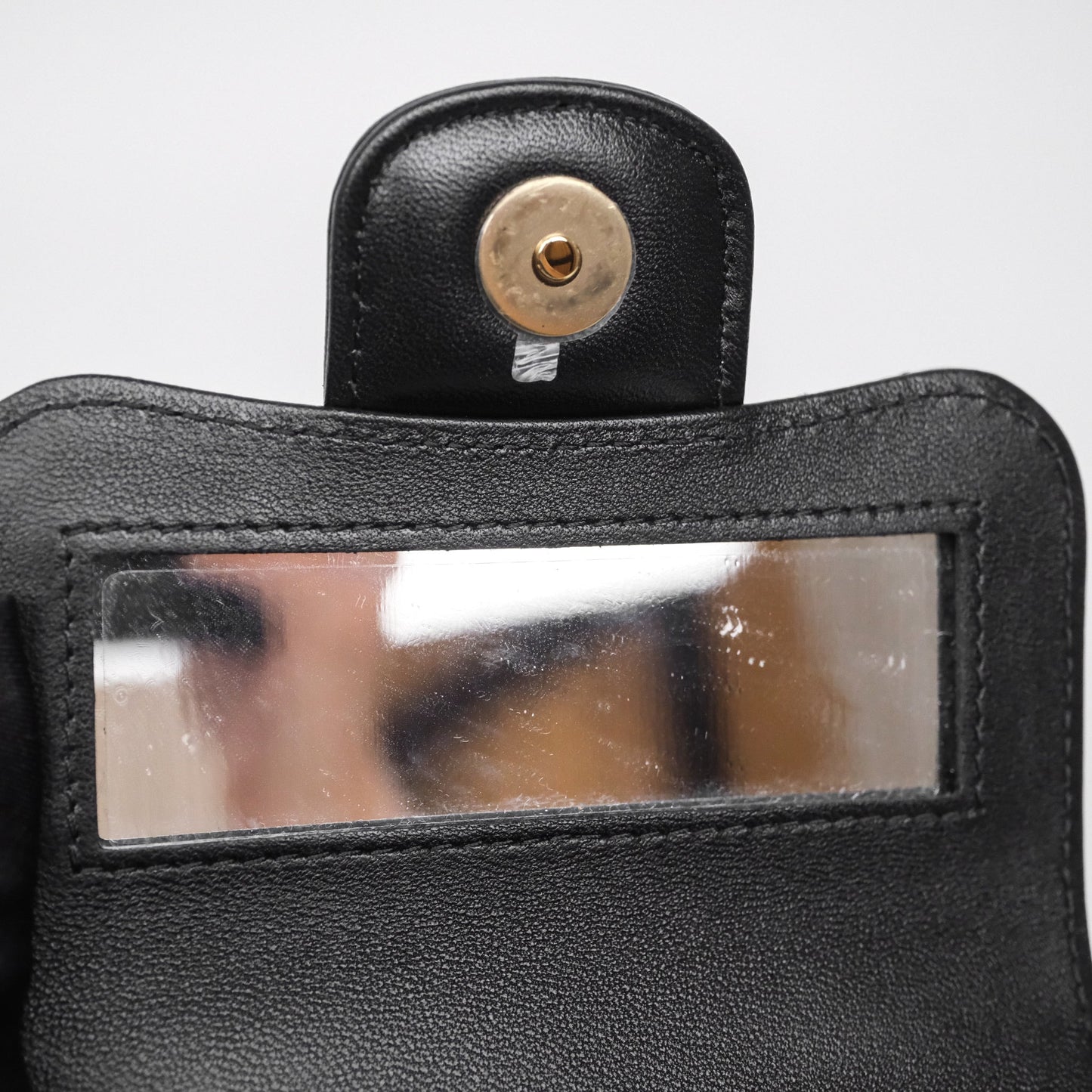 Chanel Mini Handle Clutch With Chain Black Lambskin Gold Hardware