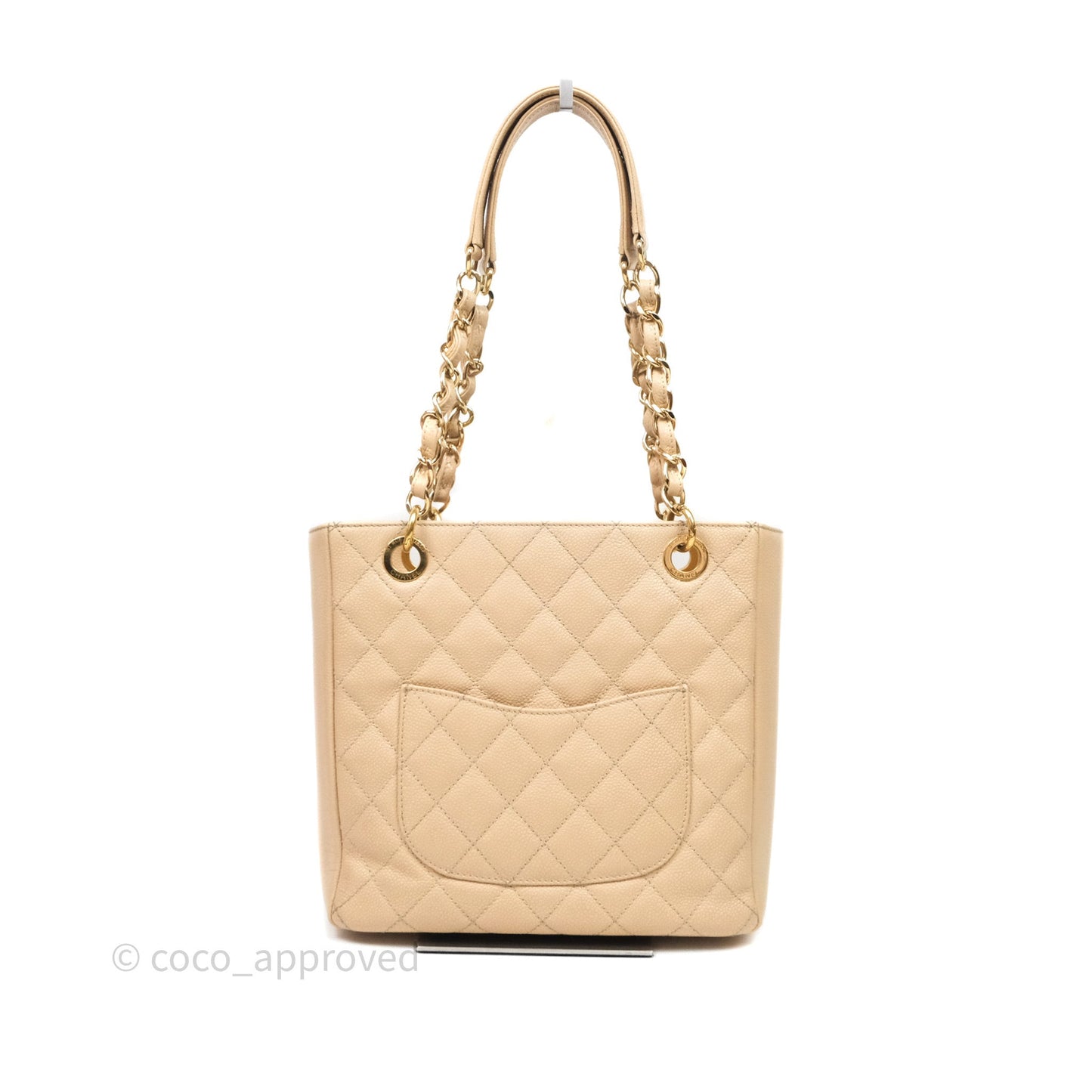 Chanel Vertical GST Beige Caviar Gold Hardware